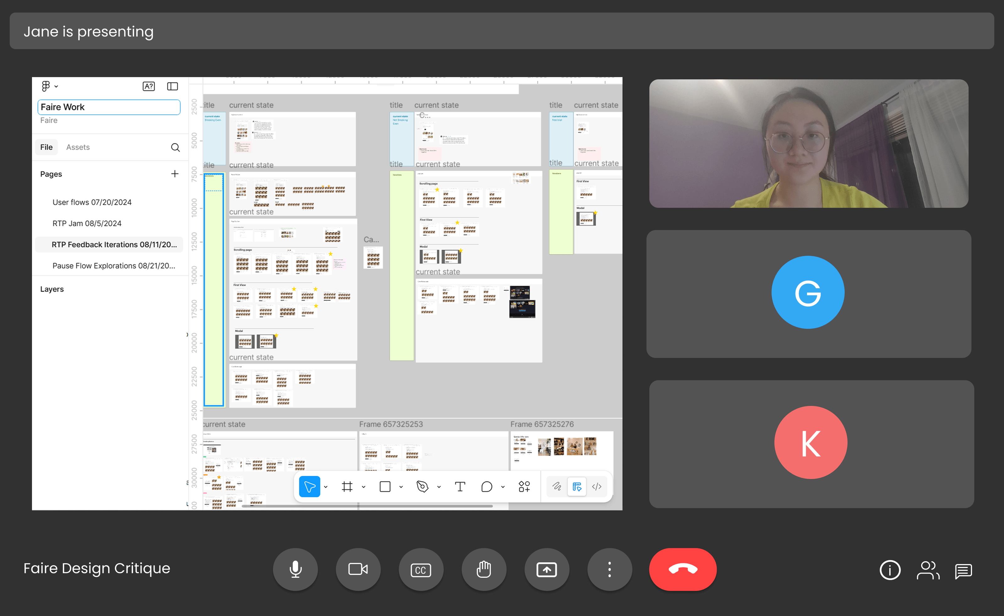 Customer success call reviewing design explorations